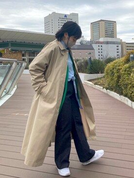 「春服デビュー宣言」｜「アイテム（ステンカラーコート）」を使った、mizutaniさん（レディース・154cm）の春コーディネート