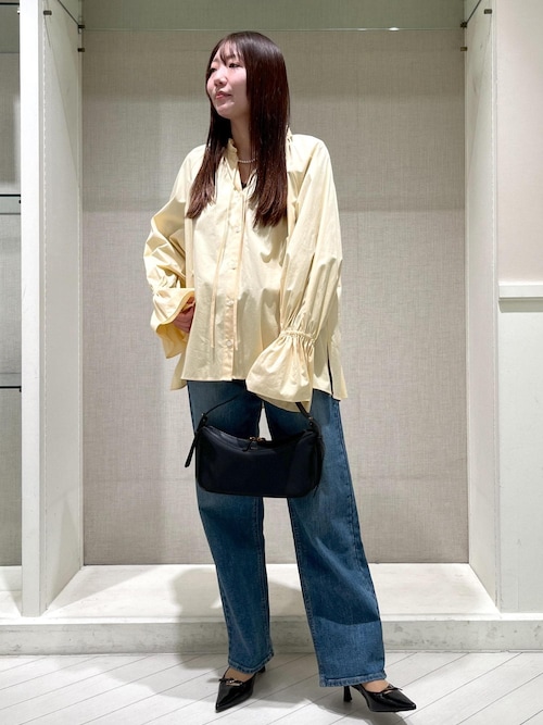 ［まっきー］シルク混タイプライタースタンドフリルブラウス ROPE' ブラウス シャツ シルク混タイプライタースタンドフリルブラウス