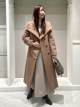 「アイテム（ステンカラーコート）」を使った、shihoさん（レディース・157cm・20代）の冬コーディネート