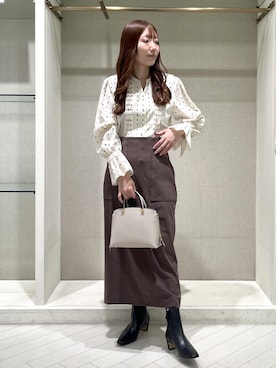 「ROPE'（ロペ）のアイテム（スカート）」を使った、shihoさん（レディース・157cm）の秋コーディネート