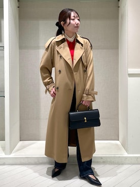 「ROPÉ」｜「アイテム（トレンチコート）」を使った、shihoさん（レディース・157cm）の冬コーディネート