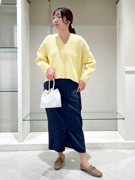 「ロング」｜「アイテム（ローファー）」を使った、shihoさん（レディース・157cm）の冬コーディネート