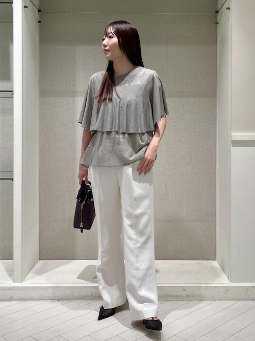 ロペ（ROPE’）/【洗える】バックサテンセミフレアパンツ【WEB・一部店舗限定】 セール】【WEB・一部店舗限定】バックサテンセミフレアパンツ/洗える