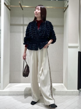 「ROPE'（ロペ）のテンセルカシミヤシアーカットソー（Tシャツ/カットソー）」を使った、shihoさん（レディース・157cm）の秋コーディネート