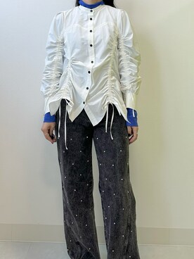 Rhinestone Pearl Denim/ラインストーンパールデニム【MAISON