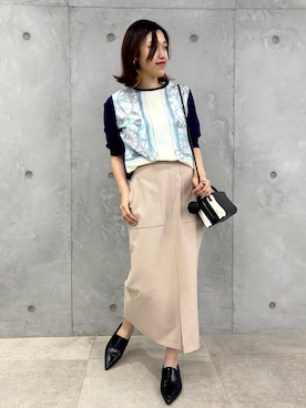 「ロング」｜「アイテム（ローファー）」を使った、moekaさん（レディース・156cm）の冬コーディネート