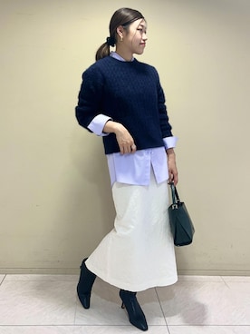 「タイト」｜「アイテム（ブーツ）」を使った、moekaさん（レディース・156cm）の秋コーディネート