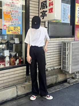 「フェスコーデ」｜「アイテム（スラックス）」を使った、haruさん（レディース・168cm）の夏コーディネート