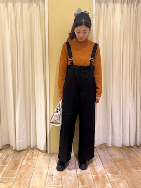 「Samansa Mos2 blue（サマンサモスモスブルー）のアイテム（トップス、オレンジ系）」を使った、uri630さん（レディース・163cm）の秋コーディネート