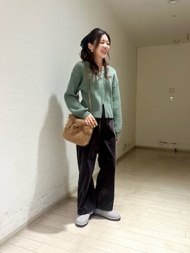 「ehka sopo（エヘカソポ）のムートン風シューズ（ブーツ）」を使った、uri630さん（レディース・163cm）の秋コーディネート