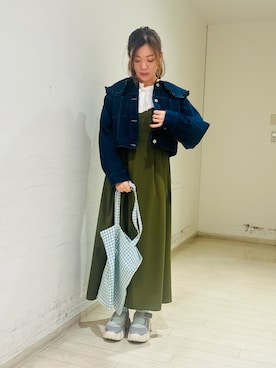 「ehka sopo（エヘカソポ）のアイテム（デニムジャケット）」を使った、uri630さん（レディース・163cm）の春コーディネート