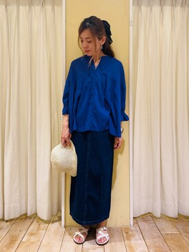 「Samansa Mos2 blue（サマンサモスモスブルー）のアイテム（帽子）」を使った、uri630さん（レディース・163cm）の春コーディネート