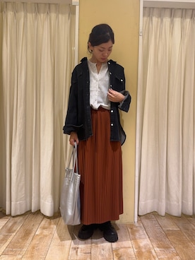 「Samansa Mos2 blue（サマンサモスモスブルー）のアイテム（スカート、オレンジ系）」を使った、uri630さん（レディース・163cm）の秋コーディネート