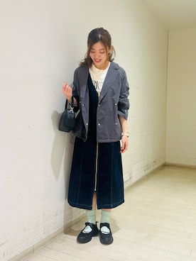 「Samansa Mos2 blue（サマンサモスモスブルー）のアイテム（ブルゾン）」を使った、uri630さん（レディース・163cm）の春コーディネート