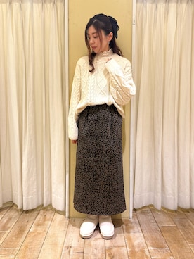 「アイテム（ドレスシューズ、ベージュ系）」を使った、uri630さん（レディース・163cm）の冬コーディネート