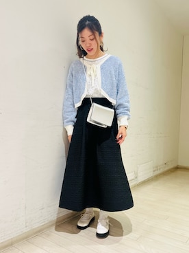 「サックスブルー」｜「アイテム（その他シューズ）」を使った、uri630さん（レディース・163cm）の冬コーディネート
