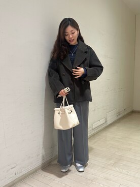 「Samansa Mos2 blue（サマンサモスモスブルー）のアイテム（その他アウター）」を使った、uri630さん（レディース・163cm）の秋コーディネート