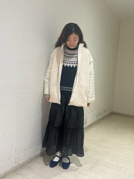 「ehka sopo（エヘカソポ）のアイテム（ブルゾン）」を使った、uri630さん（レディース・163cm）の冬コーディネート