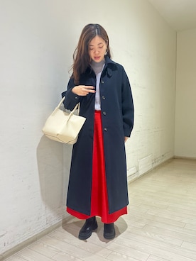 「Samansa Mos2 blue（サマンサモスモスブルー）のアイテム（その他アウター）」を使った、uri630さん（レディース・163cm）の秋コーディネート