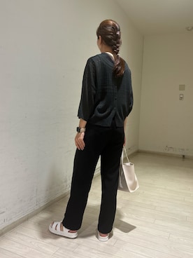 「Samansa Mos2 blue（サマンサモスモスブルー）のアイテム（タンクトップ）」を使った、uri630さん（レディース・163cm）の夏コーディネート