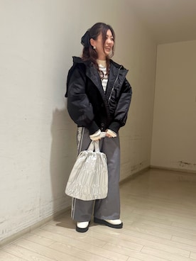 「ehka sopo（エヘカソポ）のアイテム（ブルゾン）」を使った、uri630さん（レディース・163cm）の秋コーディネート