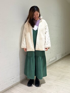 「ehka sopo（エヘカソポ）のアイテム（ブルゾン）」を使った、uri630さん（レディース・163cm）の秋コーディネート