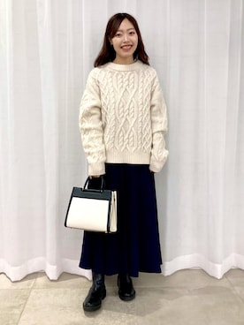 「W BAG」｜MAAYAさん（レディース・158cm）の冬コーディネート