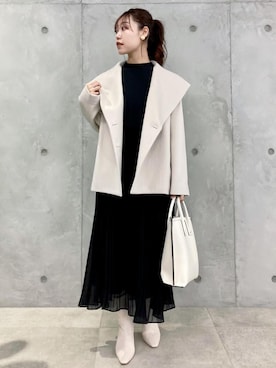 「長袖」｜「アイテム（ステンカラーコート）」を使った、MAAYAさん（レディース・158cm）の夏コーディネート