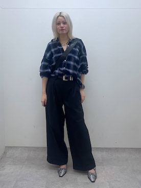 「PBLIM（ページボーイリム）のアイテム（スラックス）」を使った、yuinaさん（レディース・167cm）の夏コーディネート