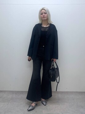 「PAGEBOY（ページボーイ）の【セットアップ対応】チェックMIXジャケット 《2サイズ展開》（テーラードジャケット）」を使った、yuinaさん（レディース・167cm）の夏コーディネート