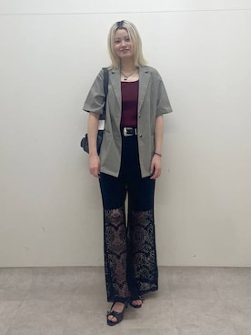 「アイテム（アクセサリー）」を使った、yuinaさん（レディース・167cm）の夏コーディネート
