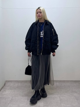 「PAGEBOY（ページボーイ）のアイテム（スカート）」を使った、yuinaさん（レディース・168cm）の冬コーディネート