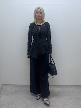 「PBLIM（ページボーイリム）のアイテム（スラックス）」を使った、yuinaさん（レディース・167cm）の夏コーディネート