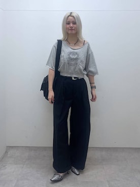 「PBLIM（ページボーイリム）のアイテム（スラックス）」を使った、yuinaさん（レディース・167cm）の夏コーディネート