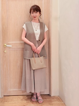 「アイテム（その他パンツ、ブラウン系）」を使った、ᴀᴋɪ ꕤ୭さん（レディース・167cm）の夏コーディネート