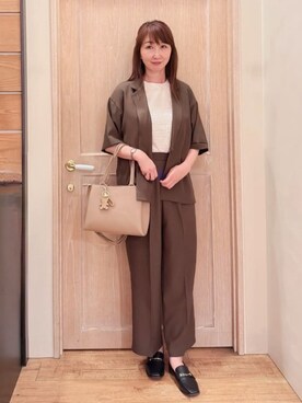 「アイテム（チャーム、ブラウン系）」を使った、ᴀᴋɪ ꕤ୭さん（レディース・167cm）の秋コーディネート