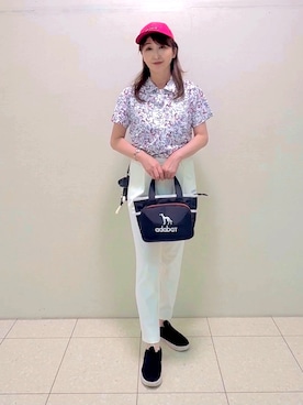「adabat（アダバット）の【ADABAT NAVY】ユニセックス 保冷ポケット付きカートバッグ（トートバッグ、ブラック系）」を使った、ᴀᴋɪ ꕤ୭さん（レディース・167cm）の春コーディネート