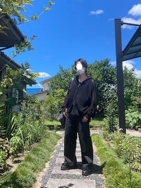 「CLEL（クレイル）の【CLEL】Watermark Knitting Mesh Zip Parka/透かし編み メッシュジップパーカー（パーカー）」を使った、ayumu/あゆむさん（メンズ・167cm・20代）の夏コーディネート