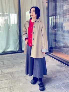 「アイテム（ステンカラーコート）」を使った、rzag4751さん（レディース・150cm）の秋コーディネート