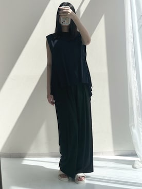 「nissen（ニッセン）の【ゆったり幅広】厚底グロッシーベルトスポーツサンダル（ワイズ４Ｅ）（サンダル、ベージュ系）」を使った、sakuさん（レディース・159cm）の春コーディネート