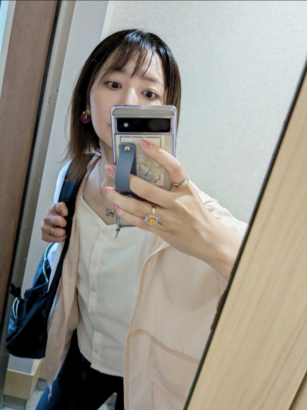 「雨の日コーデ」｜「GUのアイテム（トップス、ピンク系）」を使った、tarさん（レディース・164cm）の夏コーディネートの1枚目の写真