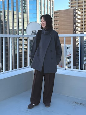 「アイテム（ピーコート）」を使った、yuunaさん（レディース・159cm）の秋コーディネート