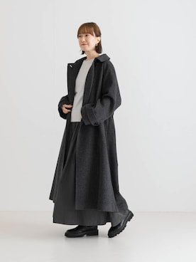 「アイテム（ステンカラーコート）」を使った、yuunaさん（レディース・159cm）の秋コーディネート