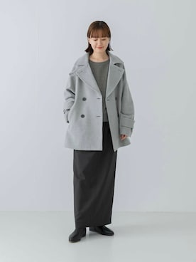 「アイテム（ピーコート）」を使った、yuunaさん（レディース・159cm）の夏コーディネート