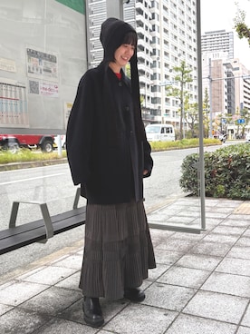 「アイテム（ステンカラーコート）」を使った、yuunaさん（骨格ウェーブ・レディース・159cm）の冬コーディネート