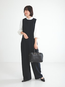 「アイテム（つなぎ/オールインワン）」を使った、yuunaさん（レディース・159cm）の冬コーディネート