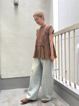 「KBF（ケイビーエフ）のアイテム（パンツ）」を使った、yuunaさん（レディース・159cm）の夏コーディネート