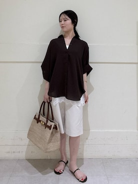 「BARNYARDSTORM（バンヤードストーム）のアイテム（パンツ）」を使った、hitomiさん（レディース・160cm）の春コーディネート