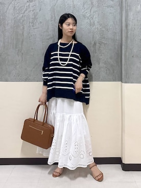 「アイテム（ネックレス）」を使った、hitomiさん（レディース・160cm）の夏コーディネート