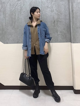「BARNYARDSTORM（バンヤードストーム）のBARNYARDSTORM / ハイブリッドストレッチブーツ（ブーツ）」を使った、hitomiさん（レディース・160cm）の秋コーディネート